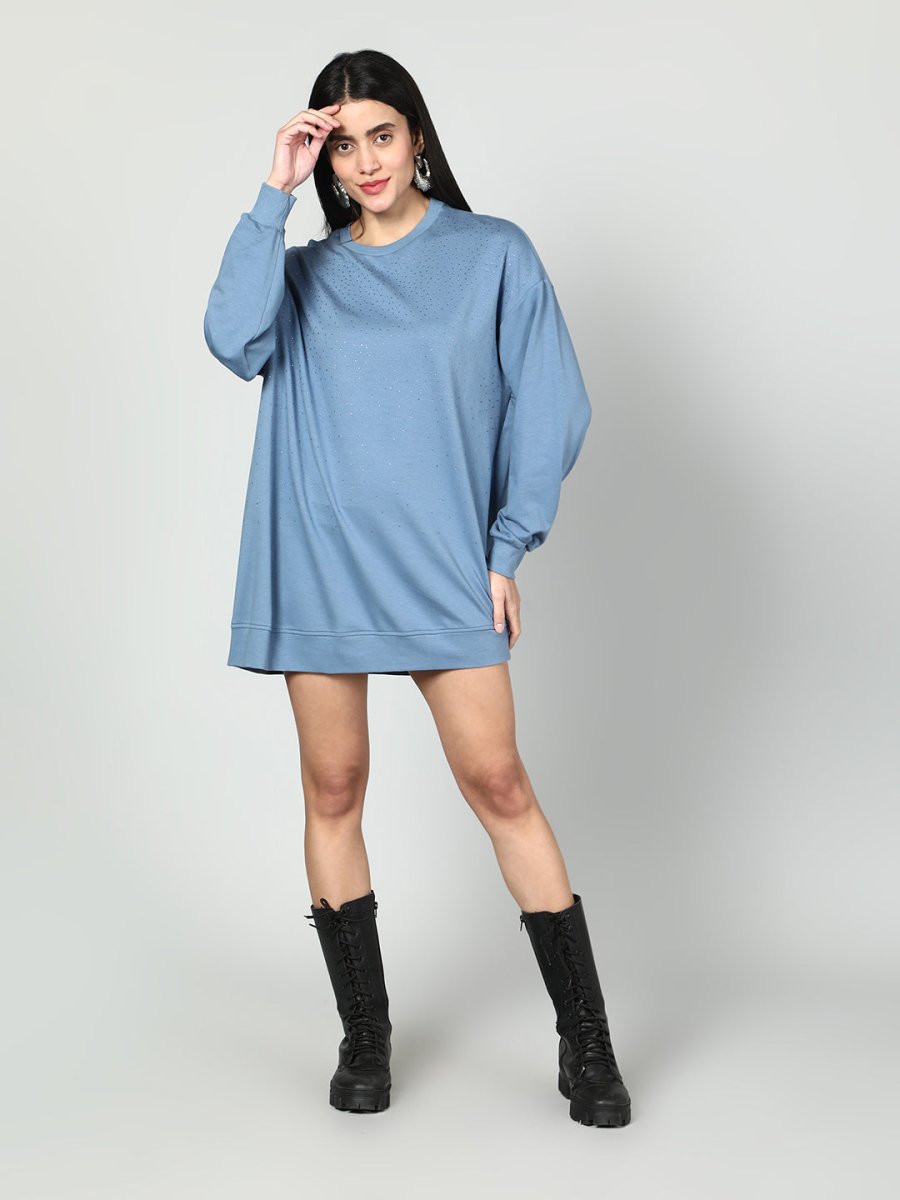Gaiia Women Embellished Full Sleeves Sweatshirt - GAIIA